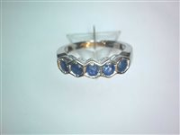 Anello Donna in Oro bianco Zaffiro ZAF.EXAGON